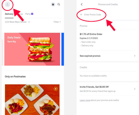 Apply Postmates Promo Code